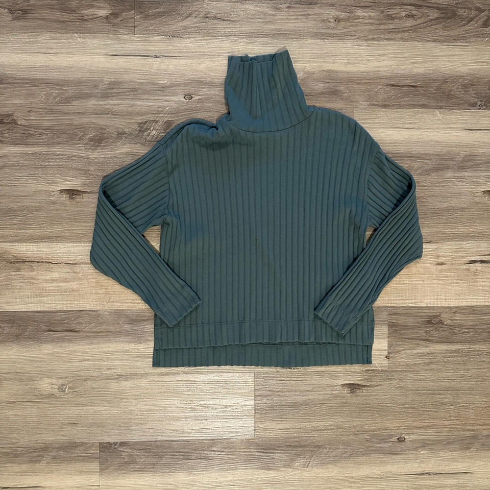 Madewell Women's Ribbed Turtleneck Sweater - Green